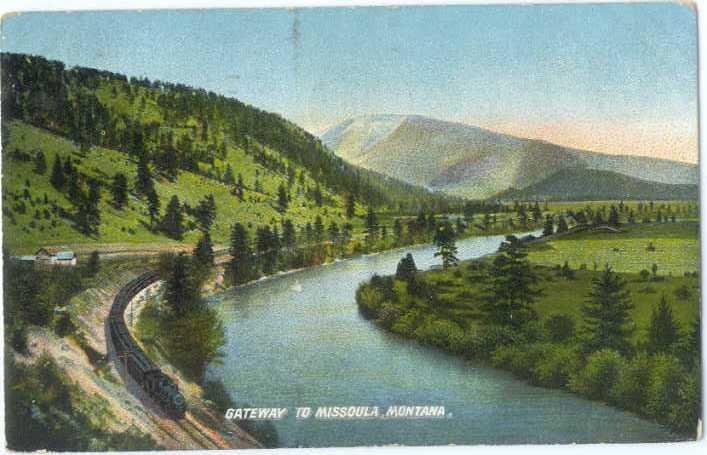 D/B Railroad Gateway to Missoula Montana MT 1908