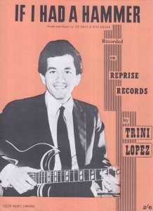 If I Had A Hammer Trini Lopez 1950s Sheet Music