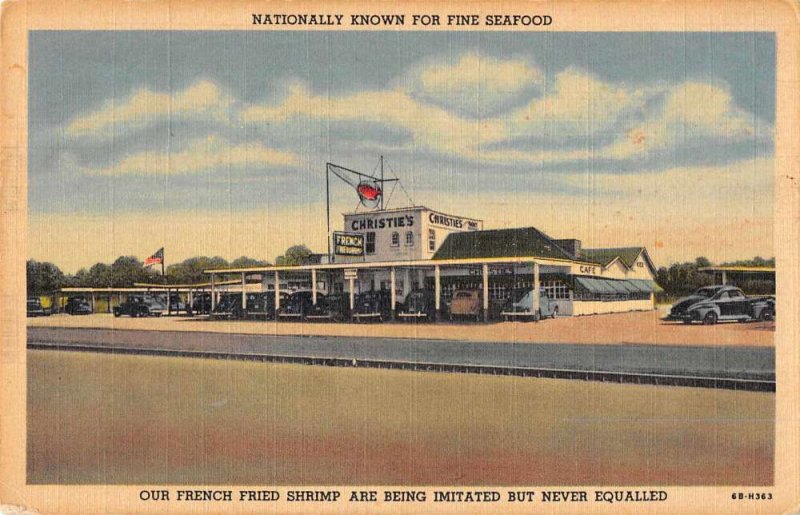 Houston Texas Christie's Restaurant French Fried Shrimp Vintage Postcard AA5833