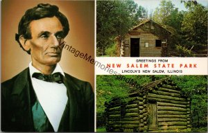 Abraham Lincoln Businessman New Salem State Park IL Postcard PC288