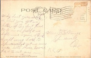 View of Post Office, Jacksonville IL Vintage Postcard L78