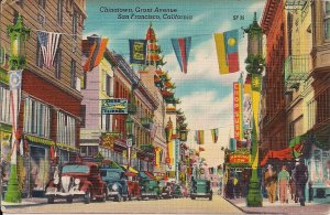 San Francisco CA Chinatown 1935-45 Restaurants, Signs, Cars, California