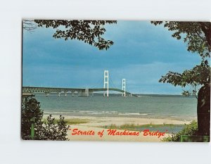 Postcard Straights of Mackinac Bridge, Michigan