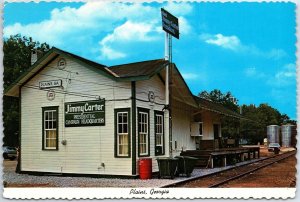 VINTAGE CONTINENTAL SIZE POSTCARD PLAINS GEORGIA PRESIDENT JIMMY CARTER HQ