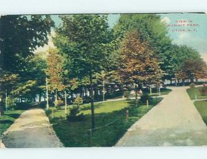 Divided-Back PARK SCENE Utica New York NY H3566