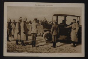 Mint RPPC Postcard Germany Army Wehrmacht WW1 Kaiser Wilhelm At Front in Car