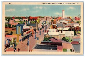 c1940's The Midway Texas Centennial Exposition Dallas Texas TE Unposted Postcard