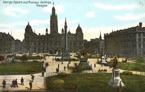 George Square and Municipal Buildings - Glasgow, Scotland, UK - DB