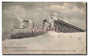 Old Postcard Mont Ventoux Vaucluse The Observation Deck in snow