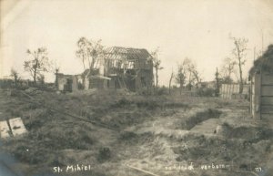 c1916 RPPC WW1 Trenches Bomb damage Battle Of Saint Mihiel Vintage Postcard P118