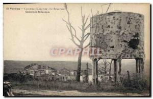 Old Postcard Chateau d & # 39eau Verdun Marceau Barracks Army tank