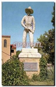 Postcard Statue Old Cowboy Boot Hill in Dodge City Kansas