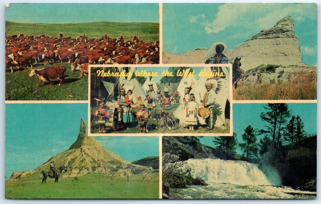 Postcard Nebraska Where the West Begins Greetings From Nebraska