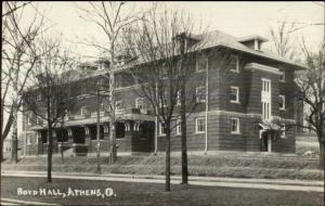 Athens OH Boyd Hall c1910 Real Photo Postcard