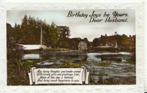 Greetings Postcard - Birthday Joys Be Yours Dear Husband - RP - TZ11041