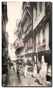 Old Postcard Street Scene in Brittany Portefaix