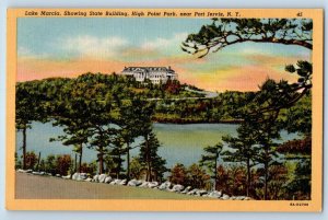Port Jervis New York Postcard Lake Marcia State Building High Point Park c1940