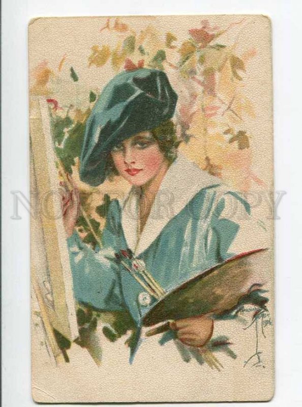 264903 Lady PAINTER Harrison FISHER old FINNISH No.30/25 RARE 