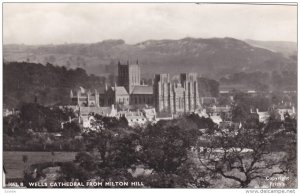 RP; WELLS Cathedral from Milton Hill, Somerset, England, United Kingdom, 1950s