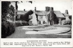 Windermere Rectory UK Postcard F1