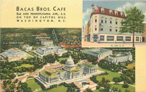 Washington DC Bacas Bros Cafe Aerial View Teich roadside Postcard 21-6982