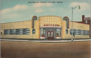 Postcard Greyhound Bus Terminal Billings Montana MT