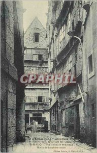 Postcard Old Saint Malo Emerald Cote Rue Gouin Bouchene
