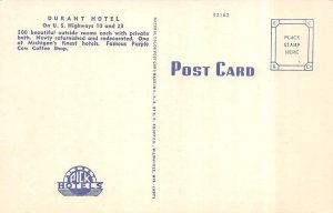 Flint, MI Michigan   HOTEL DURANT  Roadside  ca1940's Kropp Linen Postcard