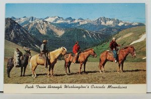 Pack Train through Washington's Cascade Mountains c1970s Postcard D6