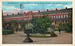 Vintage Postcard 1937 Pontalba Building Old French Quarter New Orleans Louisiana