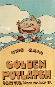 Postcard C-1911 Washington Seattle Golden Potlatch poster style Lowman WA24-953