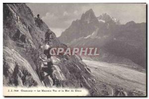 Old Postcard Chamonix Mountaineering not bad and the sea ice