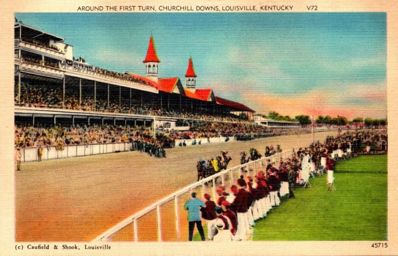 Kentucky Louisville Churchill Downs Around The First Turn Horse Racing