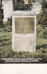 New York Saratoga Springs Tablet Erected By Children Of The American Revoluti...