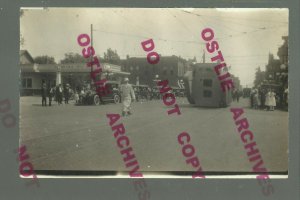 Grand Mound IOWA RPPC c1918 PARADE TANK WW1 nr DeWitt Davenport Wheatland