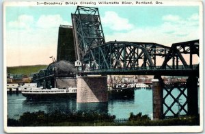 M-34655 Broadway Bridge Crossing Willamette River Portland Oregon