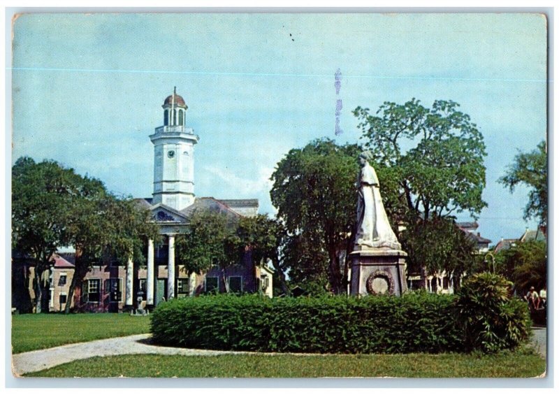 Pentothal Abbot Suriname Governments Plein Paramaribo Statue Vintage Postcard