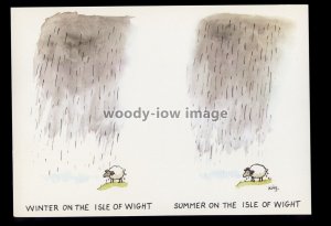 BES086 - Winter and Summer on the Isle of Wight - Besley comic postcard