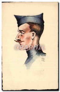 Old Postcard Fancy (drawing hand) Army Soldier