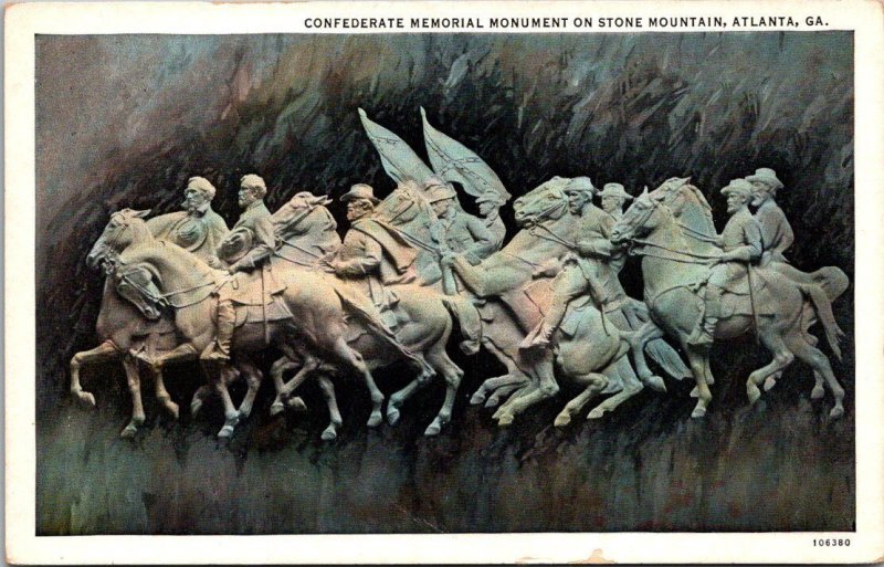 Georgia Atlanta Stone Mountain Confederate Memorial Monument Curteich