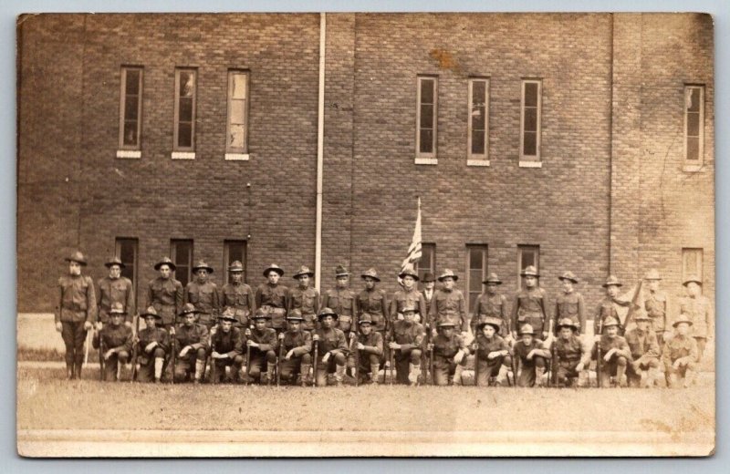 RPPC Real Photo Postcard - US Army Guarding The Rio Grande Mexico Conflict