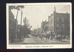 GROVE CITY PENNSYLVANIA DOWNTOWN BROAD STREET SCENE VINTAGE POSTCARD PA.