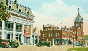 Postcard 1939 Early View of Main Street, East Side in Newport, NH.     S1