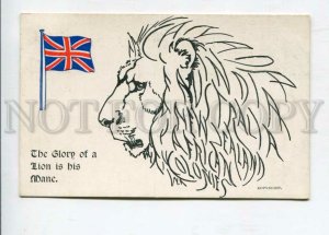 426972 WWI Great Britain PROPAGANDA lion FLAG 1914 year RPPC