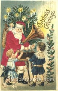 Silk Santa Claus 1909 light corner wear, postal marking on front side, postal...