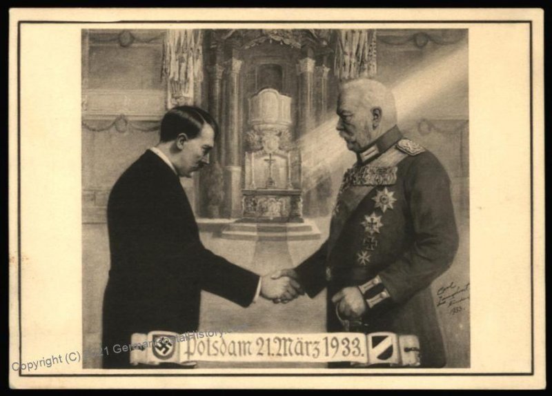 3rd Reich Adolf Hitler Submitting to President von Hindenburg Propaganda  105122