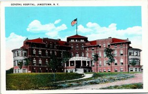 Postcard NY Jamestown American Flag on General Hospital 1920s K17
