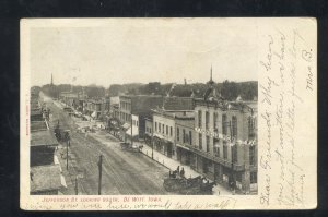 DE WITT IOWA DOWNTOWN JEFFERSON STREET SCENE DEWITT IA. VINTAGE POSTCARD