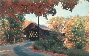 Winchester New Hampshire   Covered Bridge Over Ashuelot Chrome Postcard Unused