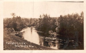 Canadian Creek Lined Trees Trout Stream Fishing Real Photo RPPC Postcard